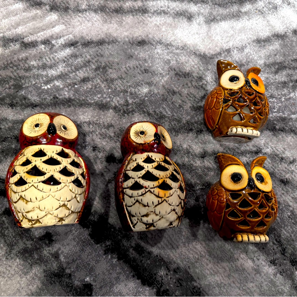 Owls candle holder